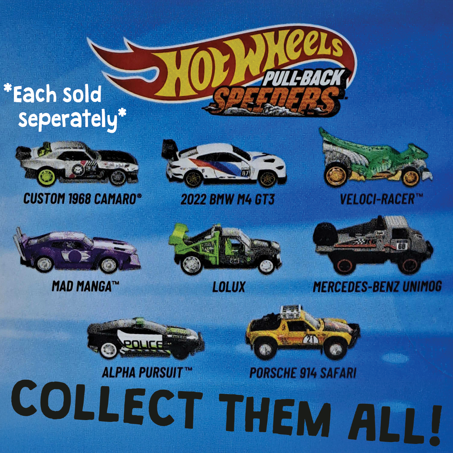 Hot Wheels: Pull-Back Speeders [Veloci-Racer] Toys & Games Mattel