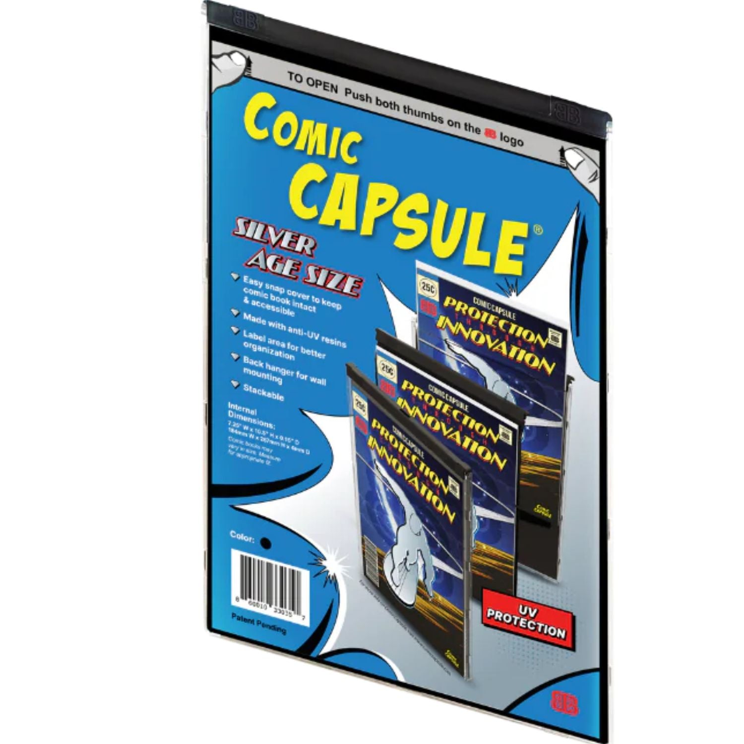 ComicCapsule Protective Case [Black Silver Age Size] Comics ComicCapsule