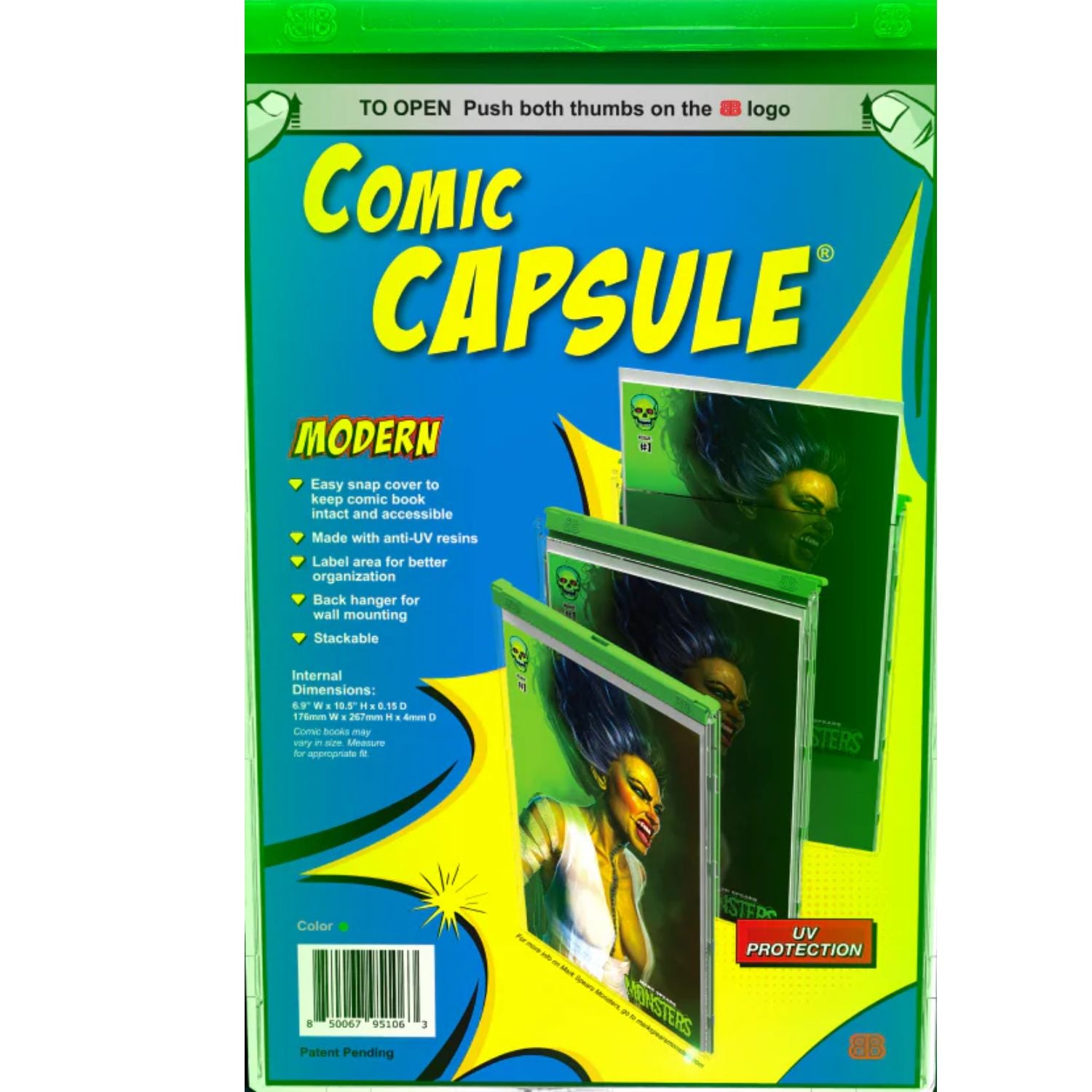 ComicCapsule Protective Case [Green Modern Age Size] Comics ComicCapsule
