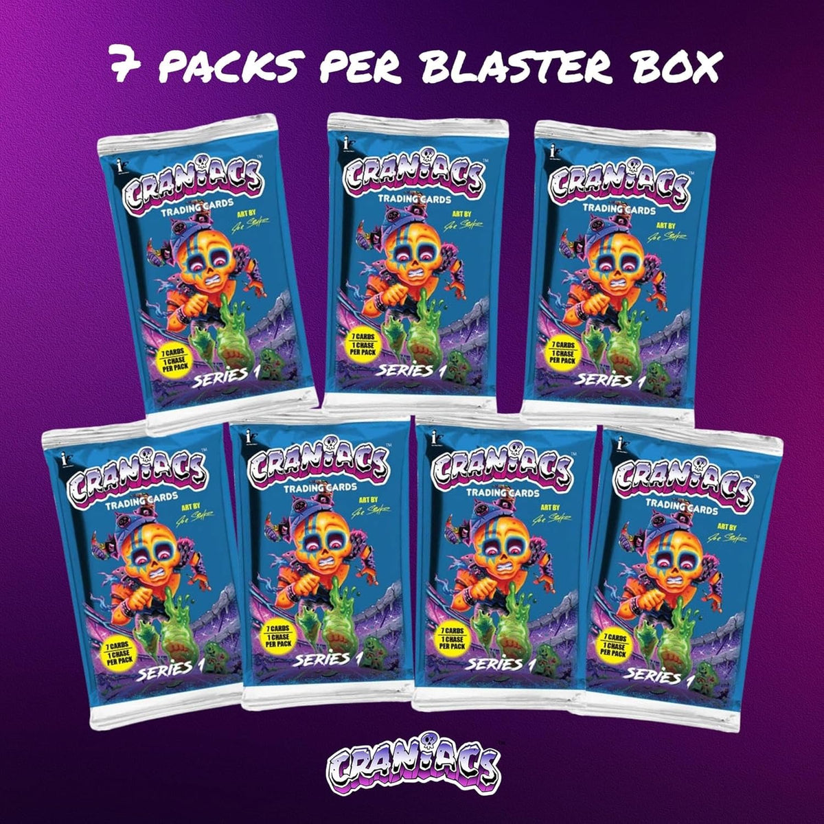 Craniacs TCG: Series 1 Trading Cards Blaster Box - 7 Packs Card Game Ira Friedman Enterprises