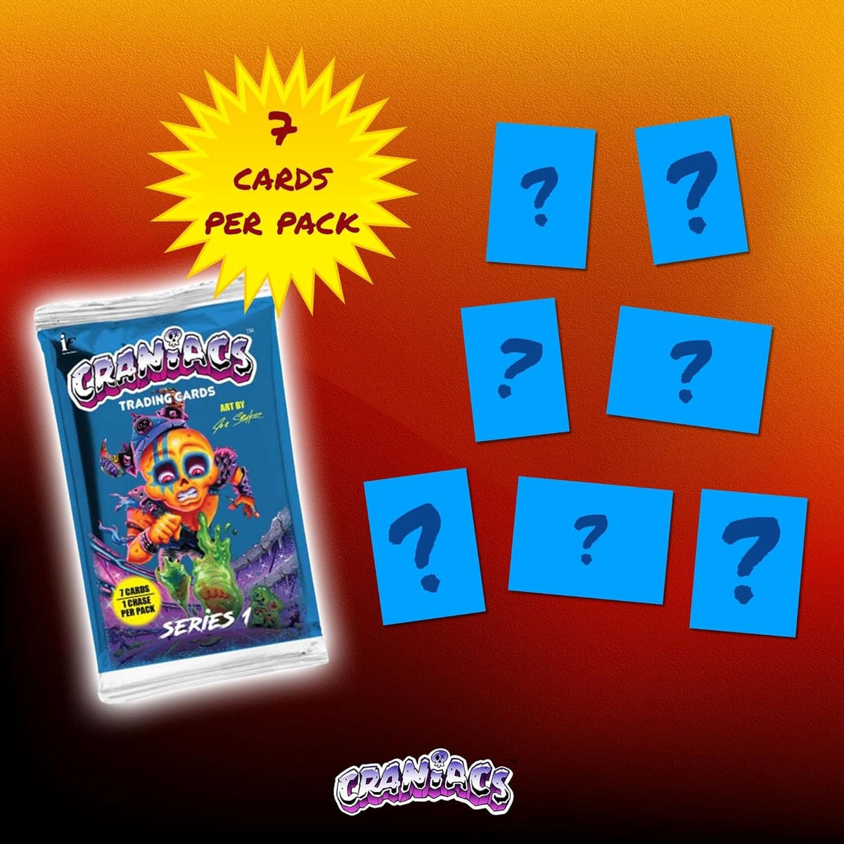 Craniacs TCG: Series 1 Trading Cards Blaster Box - 7 Packs Card Game Ira Friedman Enterprises