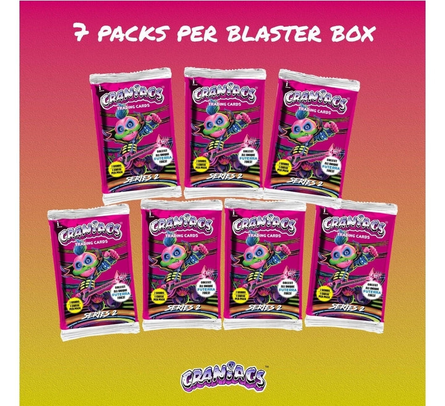 Craniacs TCG: Series 2 Trading Cards Blaster Box - 7 Packs Card Game Ira Friedman Enterprises