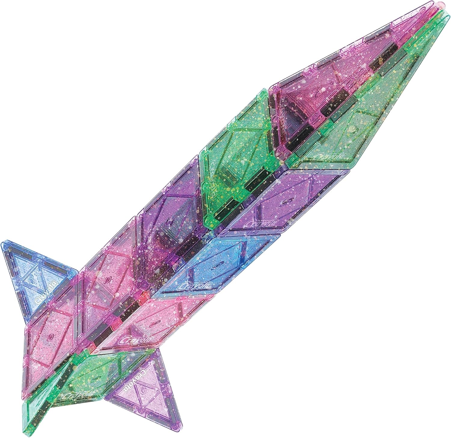 Crayola: Glitter - 40 Piece Magnetic Tile Set Toys & Games Create On