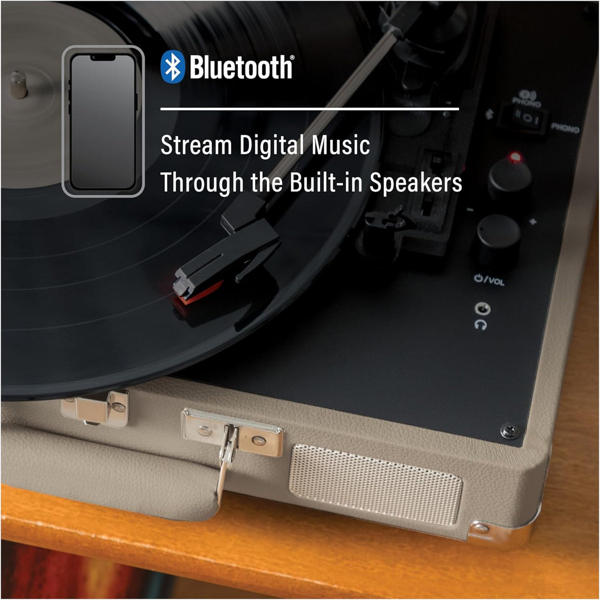 Crosley: Cruiser Plus Turntable - Taupe - CR8005F-TE [Electronics] Electronics Crosley