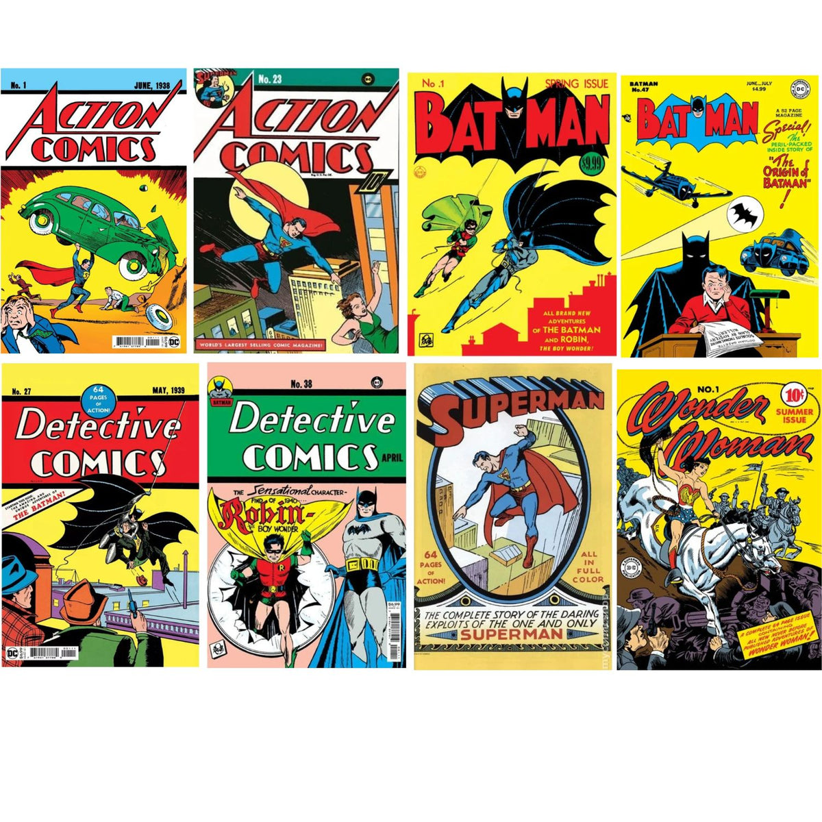 DC Comics Golden Age 8 Comic Facsimile Set Action 1 Detective 27 Batman 1