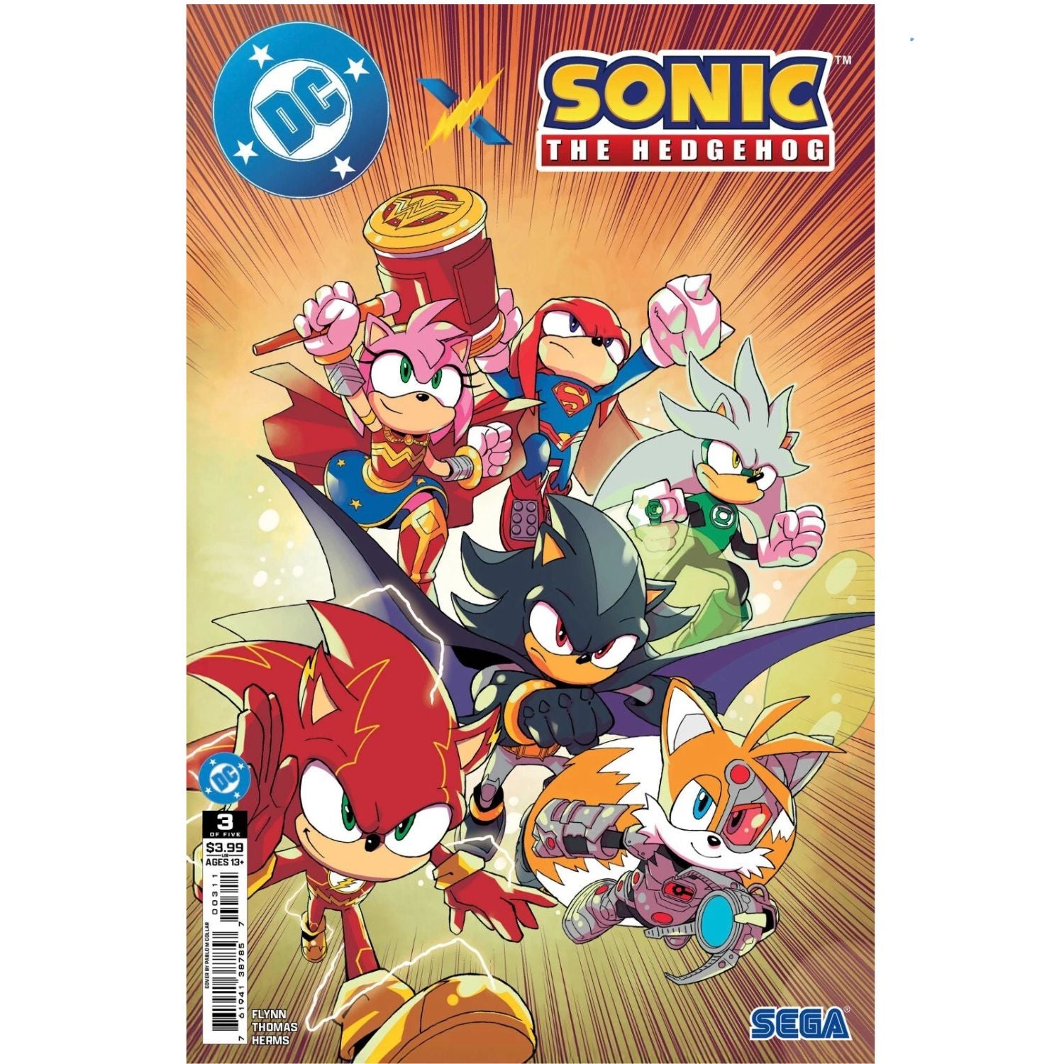 DC X Sonic The Hedgehog #1 2 3 4 5 [Pablo Collar CVR A Set 1-5] 2025 Comics DC Comics