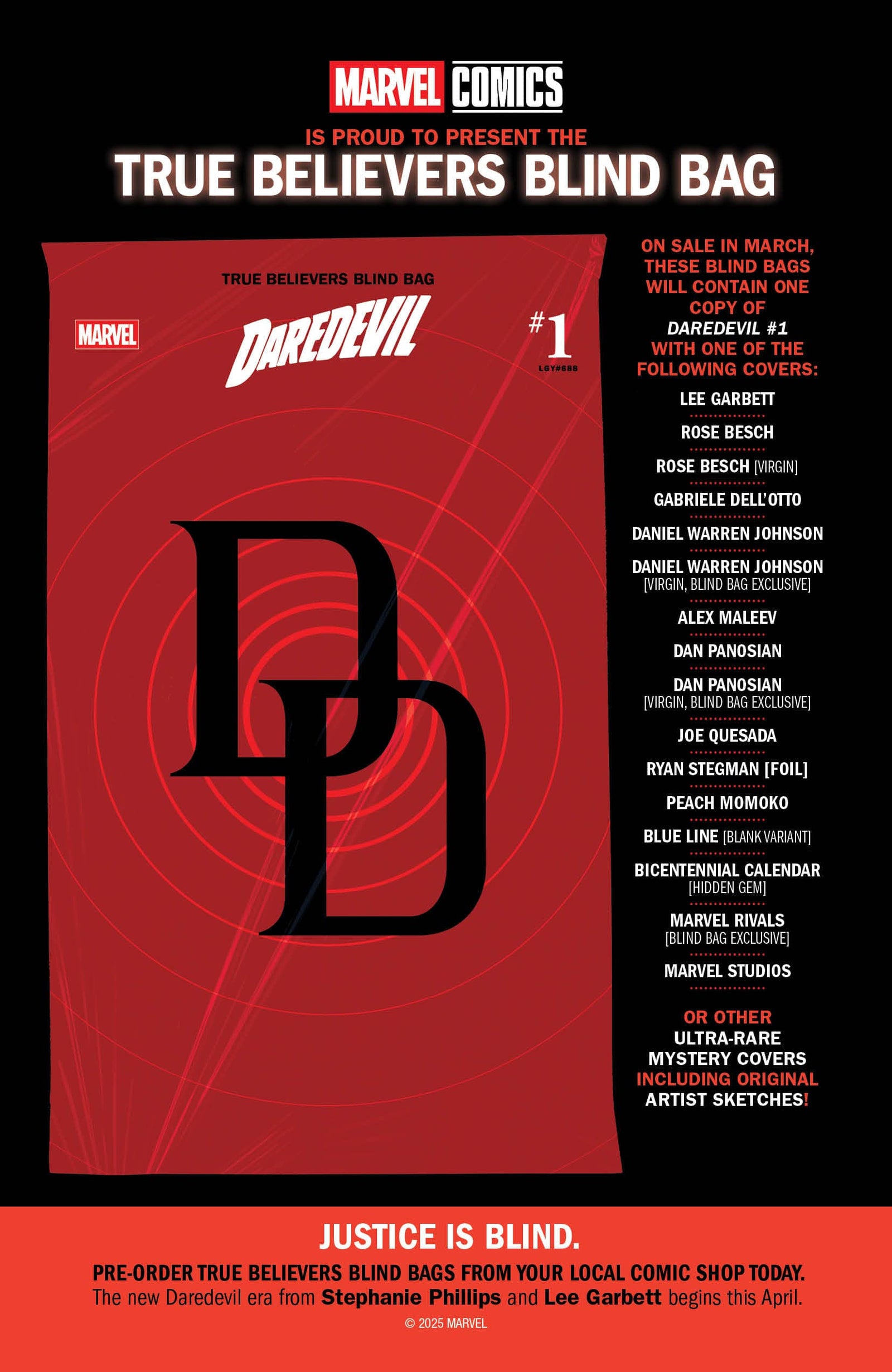 Daredevil: #1 True Believers [Blind Bag] 2026 Comics Marvel Comics