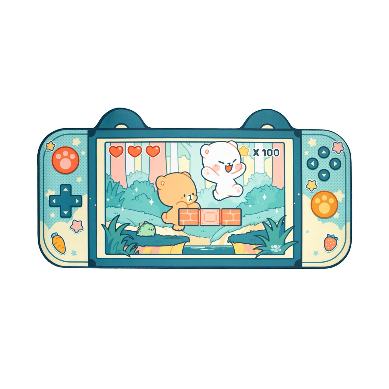 Milk Mocha Bear: Level Up Desk Mat Home Decor Milk Mocha Bear