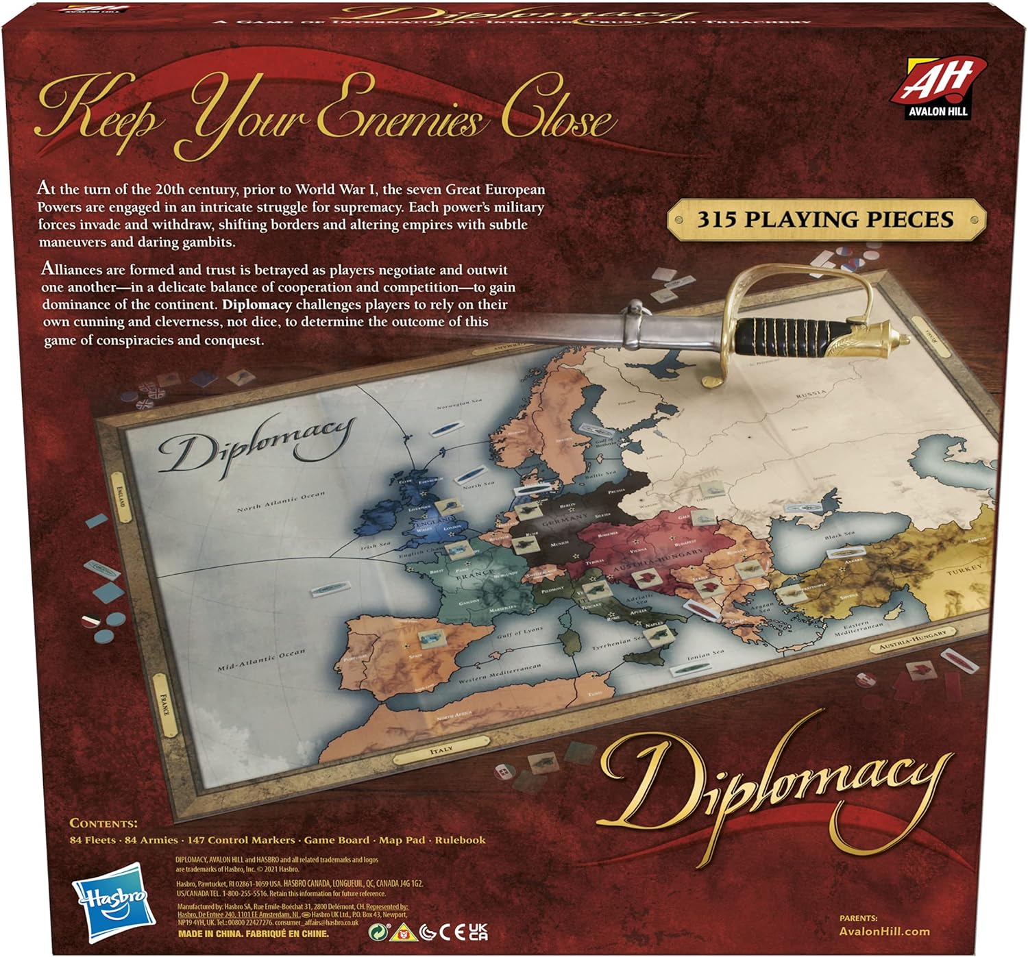 Diplomacy - Avalon Hill [Board Games, 2-7 Players] Board Game Hasbro