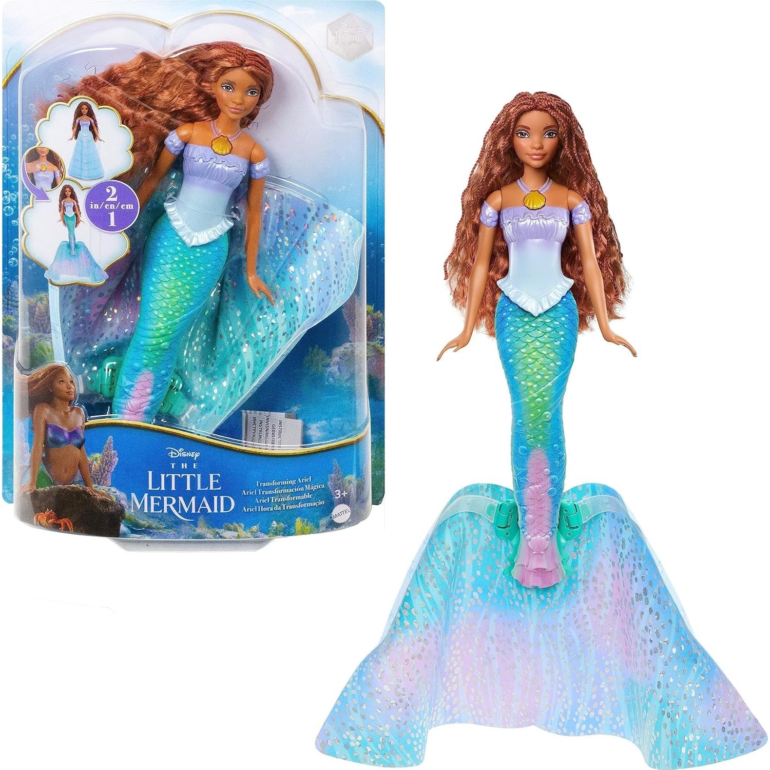 Disney Barbie: Transforming Mermaid Ariel Doll Toys & Games Mattel