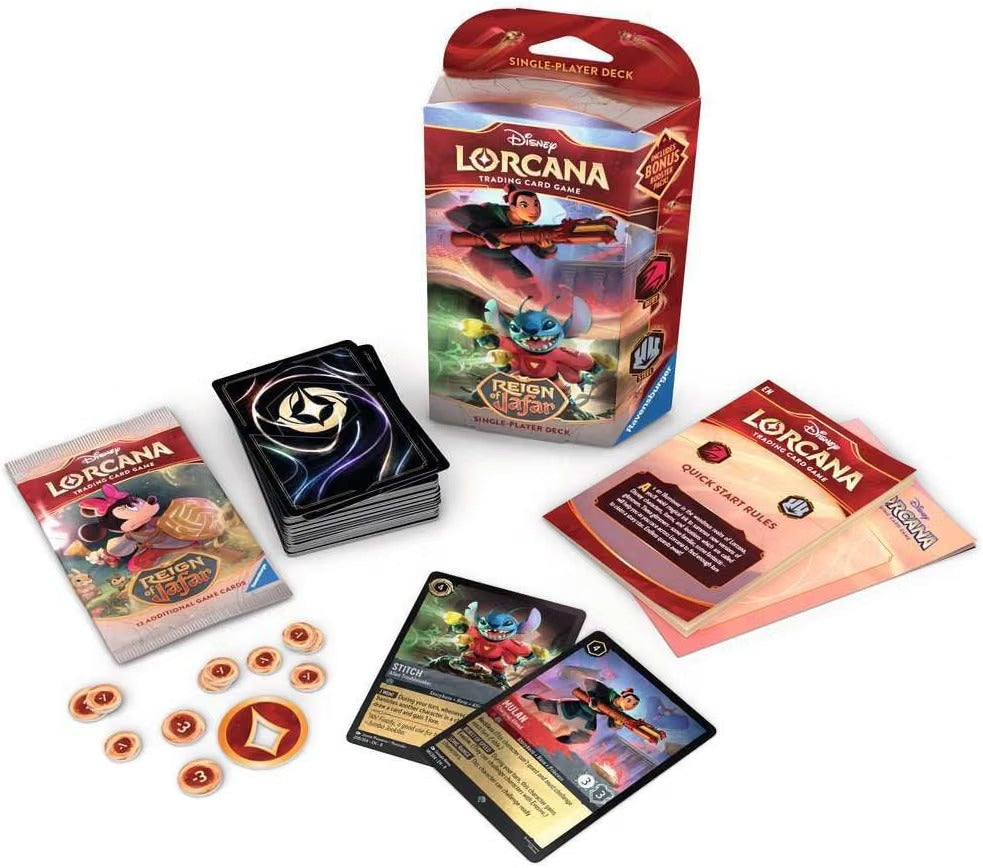 Disney Lorcana TCG: Reign of Jafar Starter Deck - Ruby & Steel Card Game Ravensburger