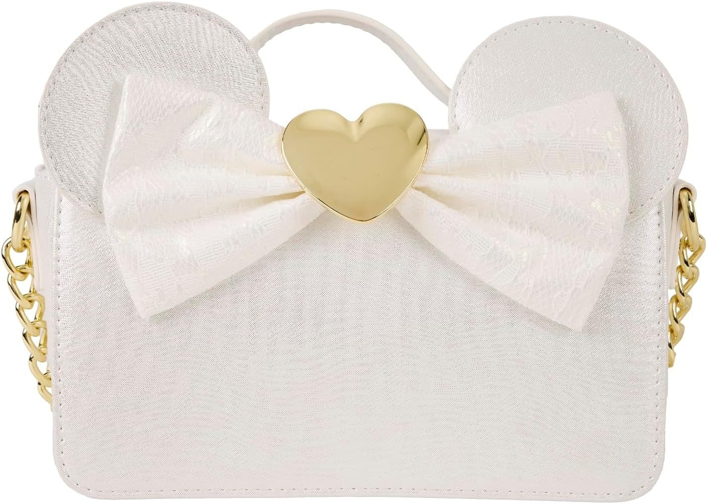 Loungefly: Disney Minnie Mouse Iridescent Lace Wedding - Crossbody Bag Clothing and Apparel Loungefly