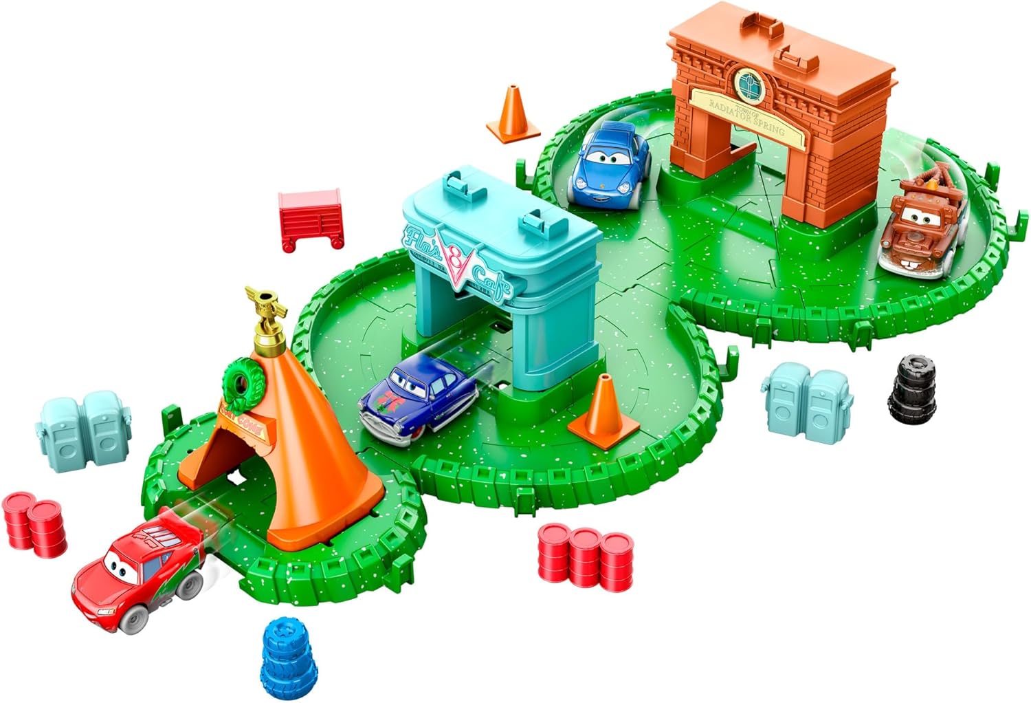 Disney Mattel Pixar Cars Christmas Advent Calendar - 25 Surprises Include 4 Mini Toy Cars & Reconfigurable Playset Toys & Games Mattel