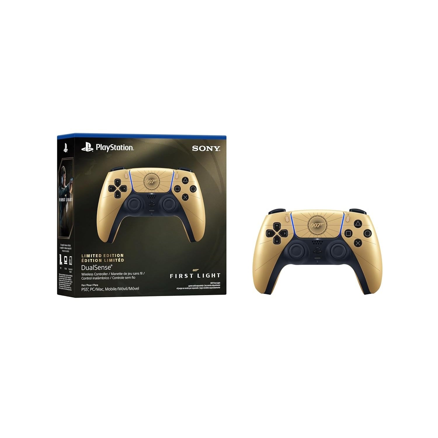 DualSense Wireless Controller - 007 First Light Limited Edition - Gold [Playstation 5] Playstation 5 Accessory Sony