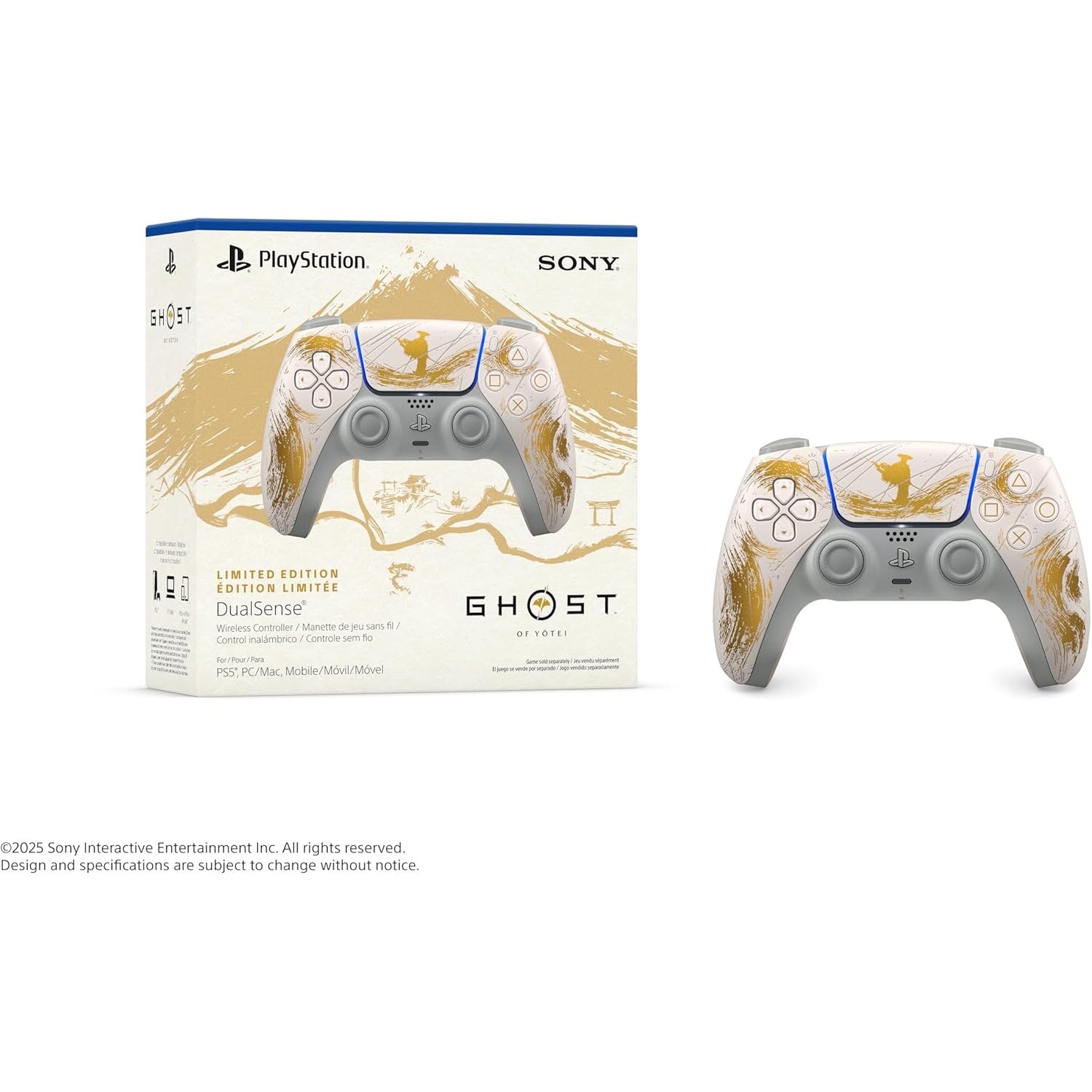 DualSense Wireless Controller Ghost of Yōtei Gold Limited Edition PlayStation 5 PlayStation 5 Accessories Sony