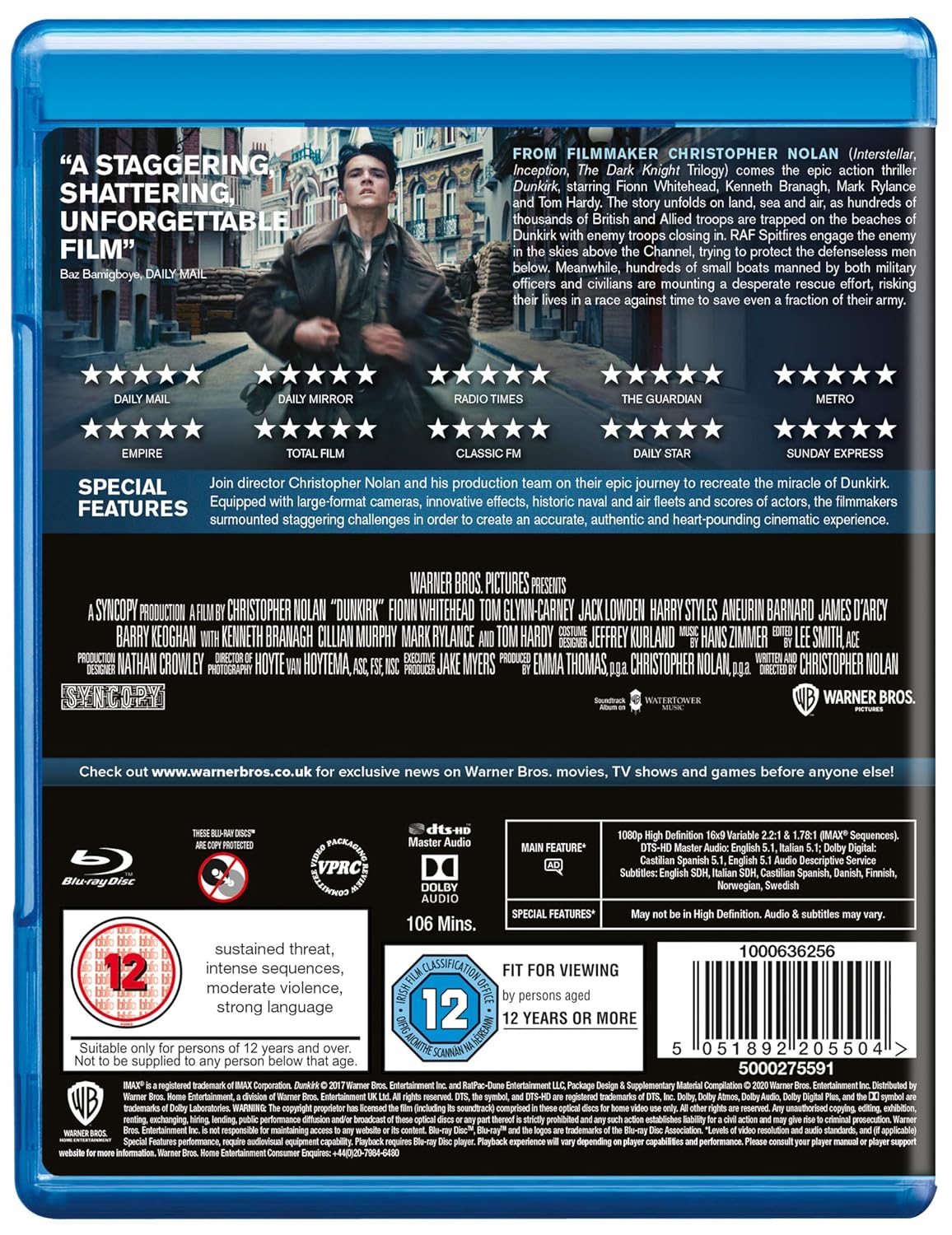 Dunkirk [Blu-Ray] Blu-Ray Movie Warner Bros.   