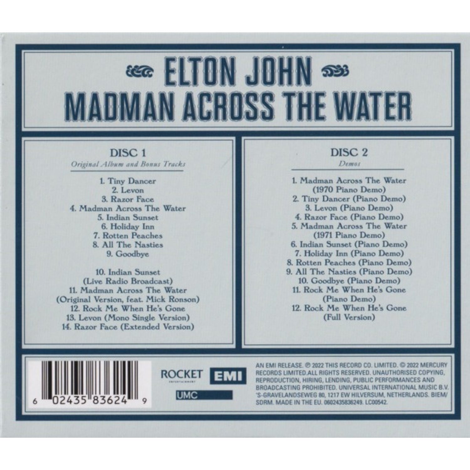 Elton John - Madman Across the Water - 50th Anniversary 2CD [Audio CD] Audio CD/Vinyl EMI Records