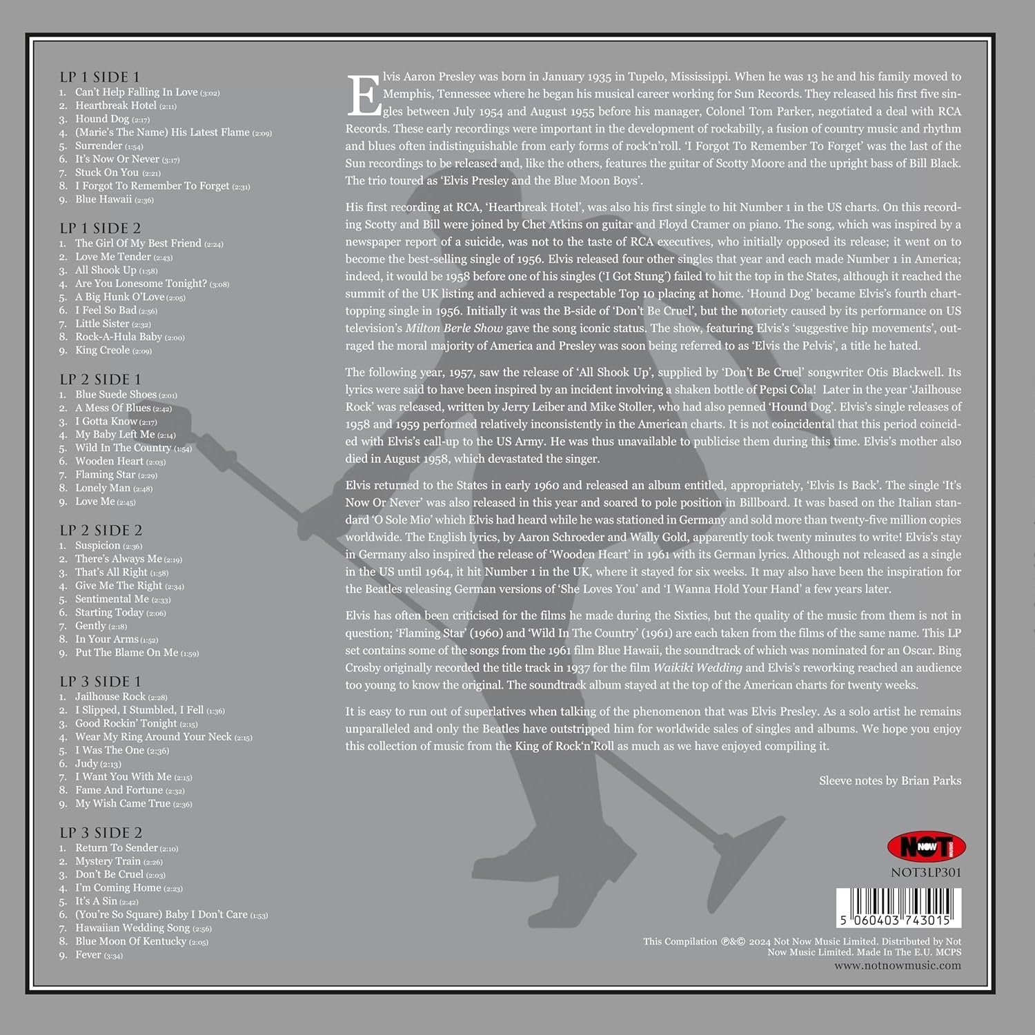 Elvis Presley: Platinum Collection - Silver Vinyl Edition - 3LP [Audio Vinyl] Audio CD/Vinyl Not Now Music