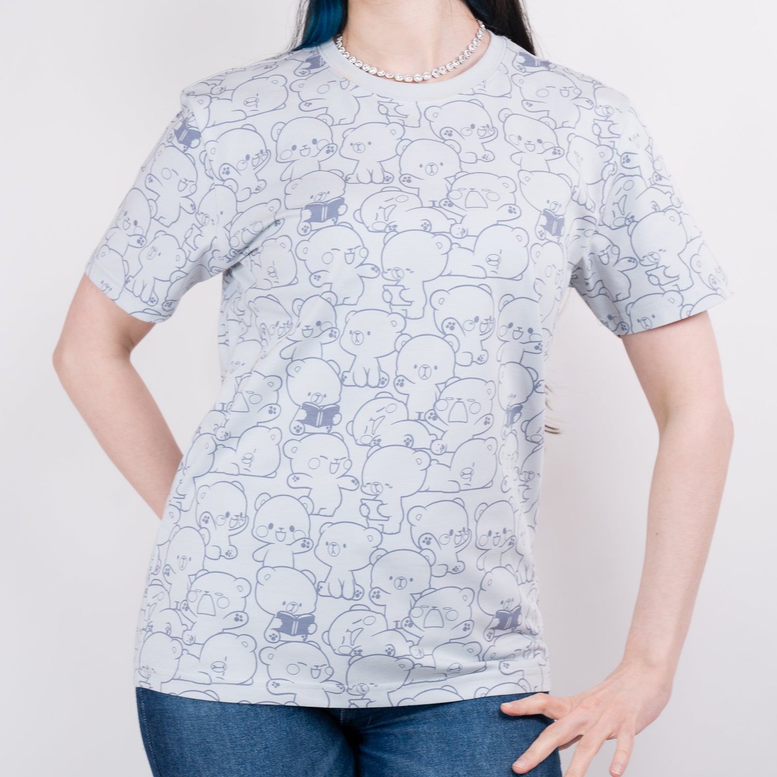 Milk Mocha Bear: Giordano X Milk Mocha Bear: Daily Life Collage (Blue) T-Shirts Milk Mocha Bear
