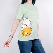 Milk Mocha Bear: Giordano X Milk Mocha Bear: Side Peek-a-Boo T-Shirts Milk Mocha Bear