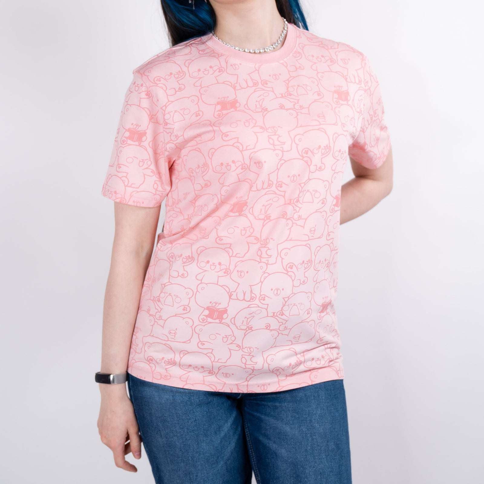 Milk Mocha Bear: Giordano X Milk Mocha Bear: Daily Life Collage (Pink) T-Shirts Milk Mocha Bear