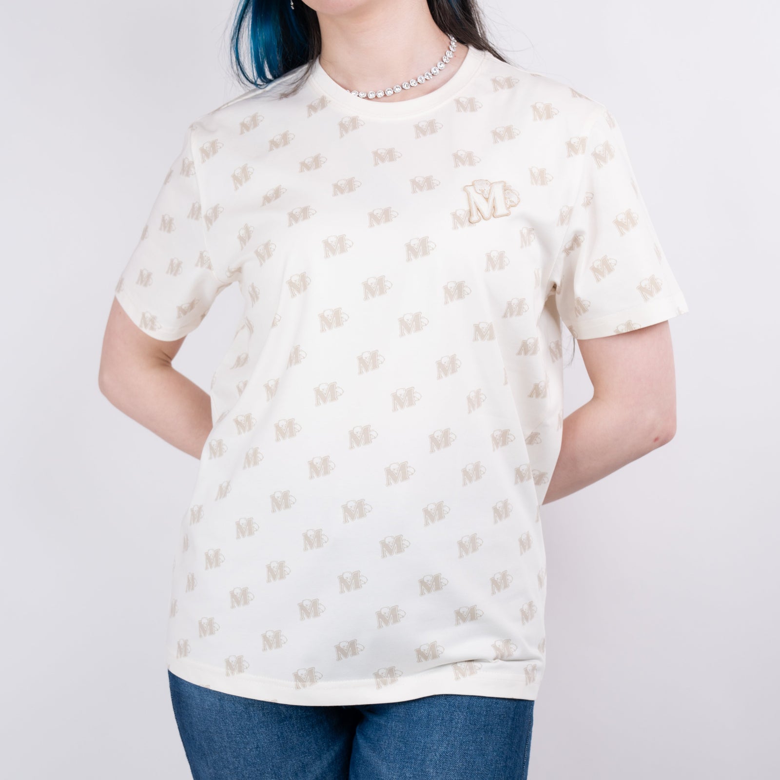 Milk Mocha Bear: Giordano X Milk Mocha Bear: Monogram (Beige) T-Shirts Milk Mocha Bear