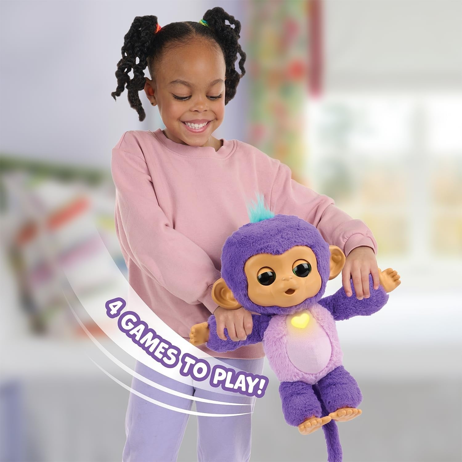Fingerlings Cute n Cuddles Monkey - Purple Toys & Games WowWee