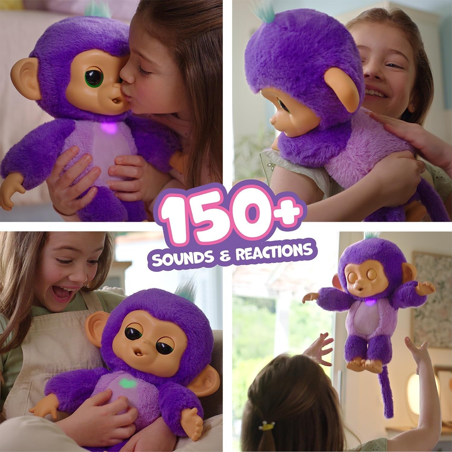 Fingerlings Cute n Cuddles Monkey - Purple Toys & Games WowWee
