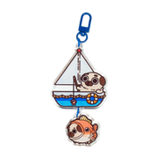 Puglie: Gone Fishing Puglie Acrylic Keychain Accessory Puglie