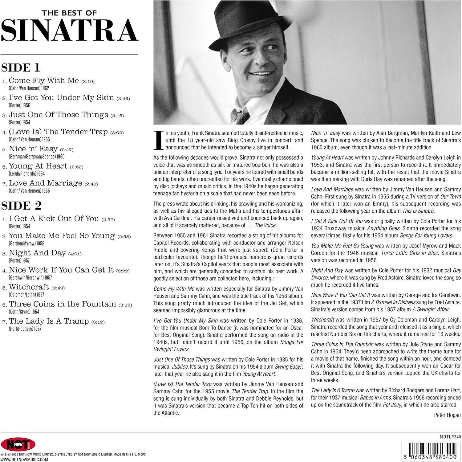 Frank Sinatra: The Best of Sinatra - 180g Blue Vinyl LP [Audio CD] Audio CD/Vinyl Not Now Music