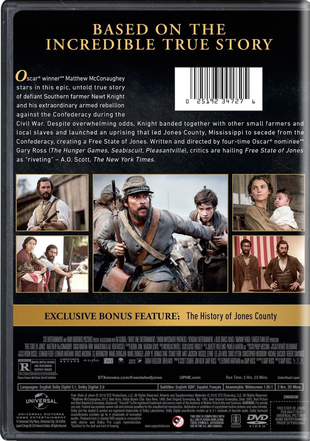 Free State of Jones [DVD] DVD Movie Elevation Pictures