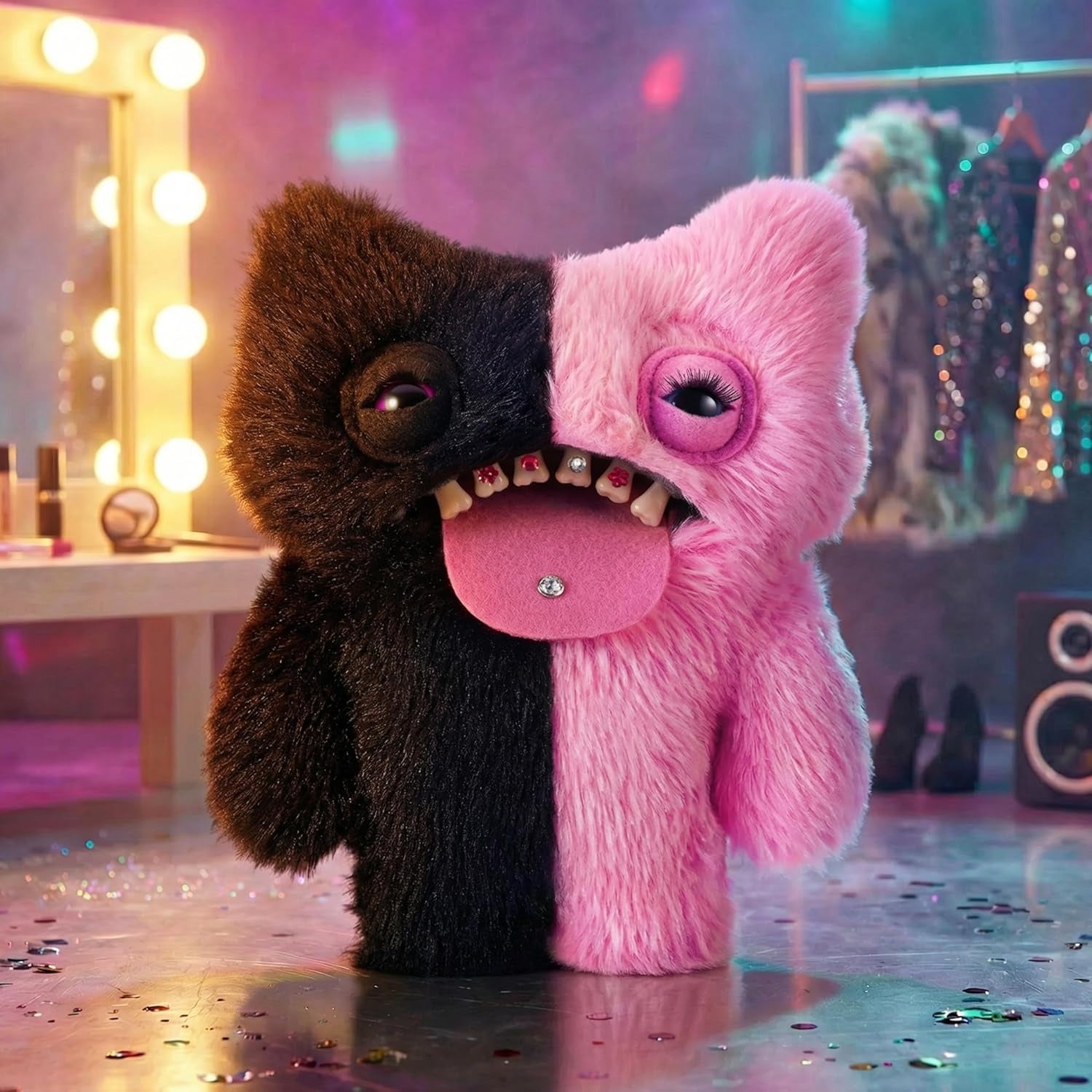 Fuggler Baddies: Wide Eyed Weirdo - Black/Pink Toys & Games Zuru
