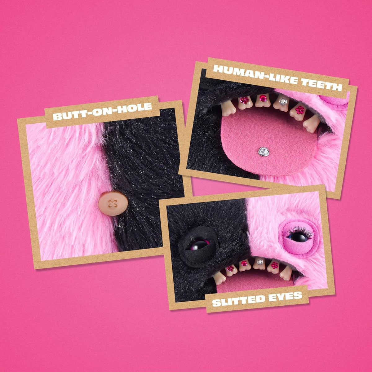 Fuggler Baddies: Wide Eyed Weirdo - Black/Pink Toys & Games Zuru