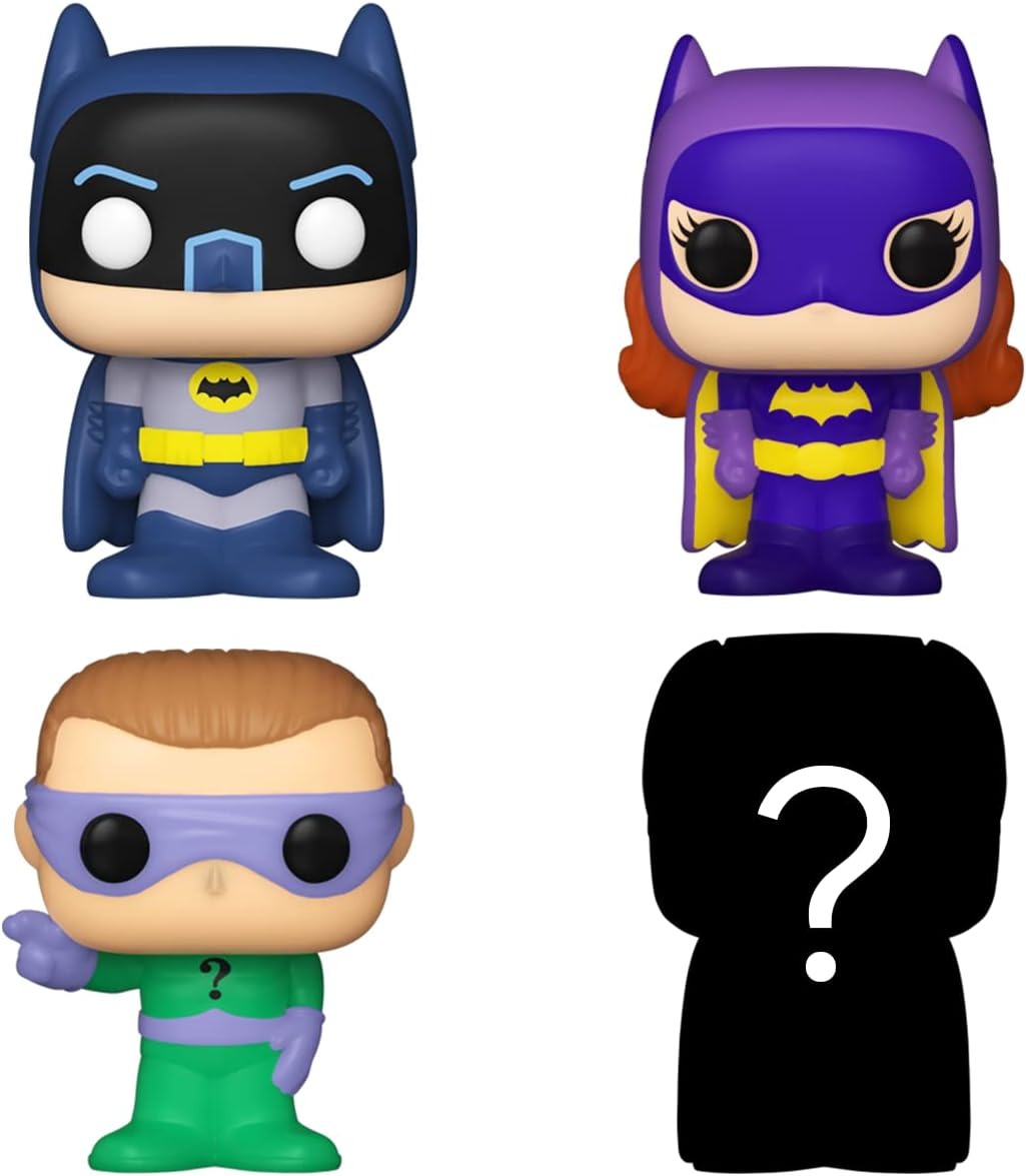 Funko Bitty Pop! DC: Batgirl Riddler and Adam West Batman Vinyl Mini Figures - with Bonus Mystery Minipop Toys & Games Funko