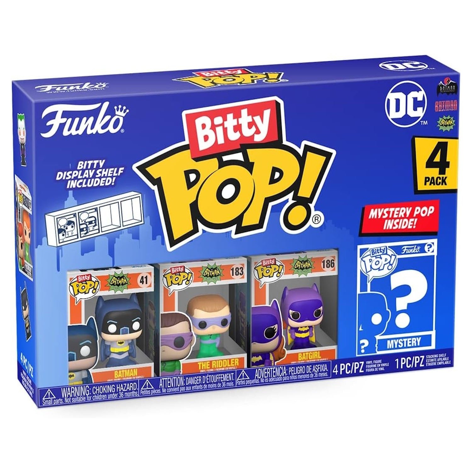Funko Bitty Pop! DC: Batgirl Riddler and Adam West Batman Vinyl Mini Figures - with Bonus Mystery Minipop Toys & Games Funko
