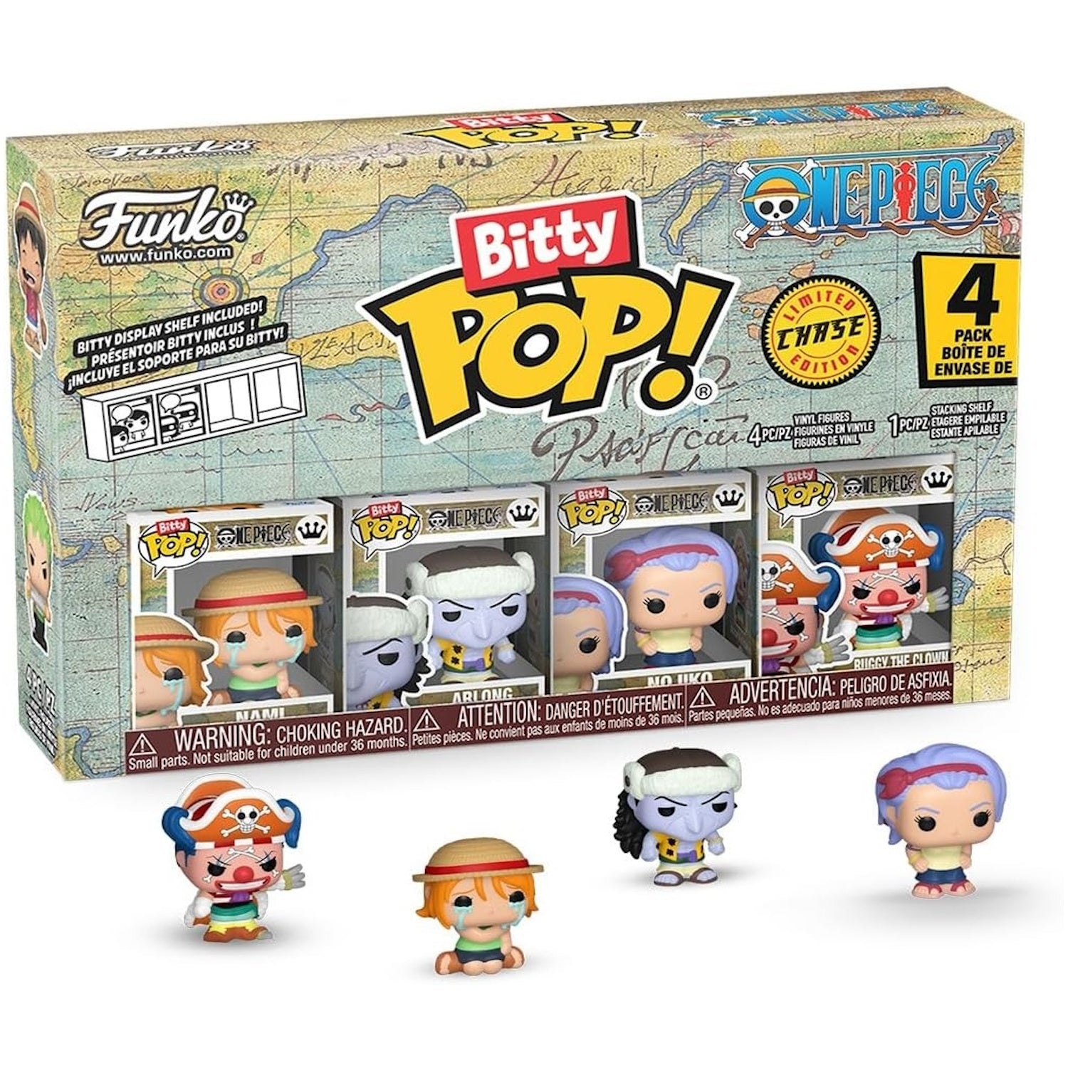 Funko Bitty Pop!: One Piece - Nami/Arlong/Nojiko/Random Chase 4 Pack Vinyl Bitty Figures Toys & Games Funko