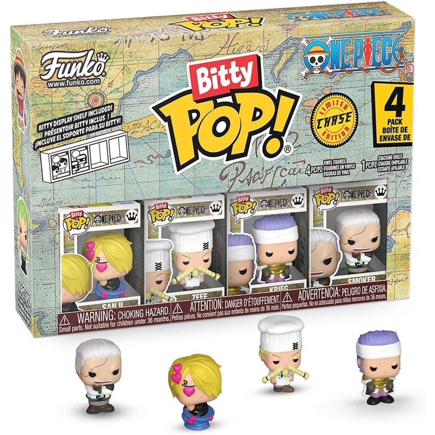Funko Bitty Pop!: One Piece - Sanji, Zeff, Krieg, & Random Chase Toys & Games Funko
