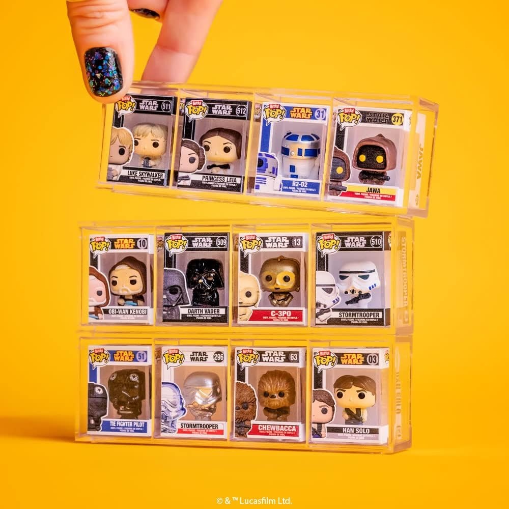 Funko Bitty Pop!: Star Wars Bitty Shelf [Luke, Obi Wan, Jawa, Mystery Figure] Toys & Games Funko