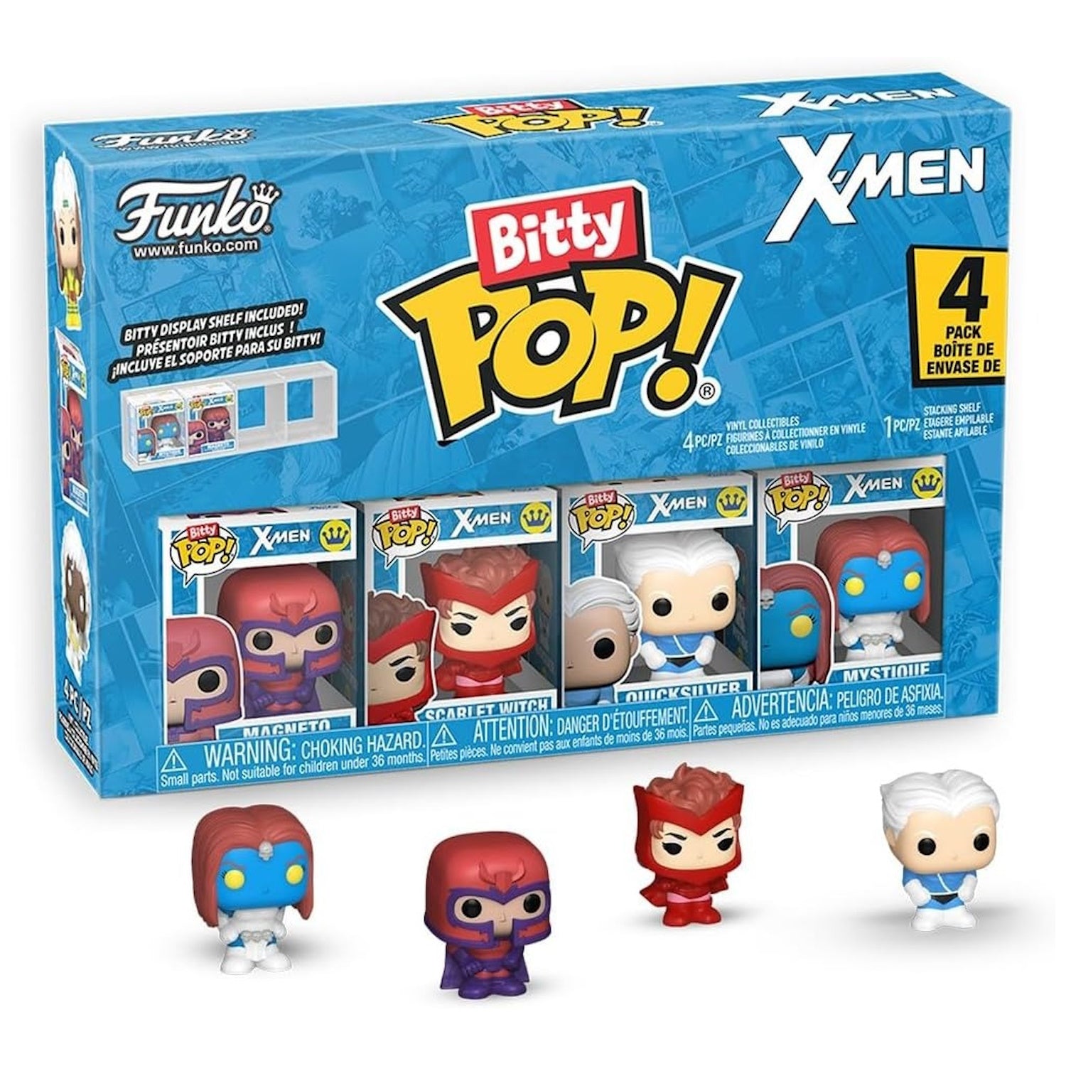 Funko Bitty Pop!: X-Men - Magneto/Scarlet Witch/Quicksilver/Random 4 Pack Vinyl Bitty Figures Toys & Games Funko