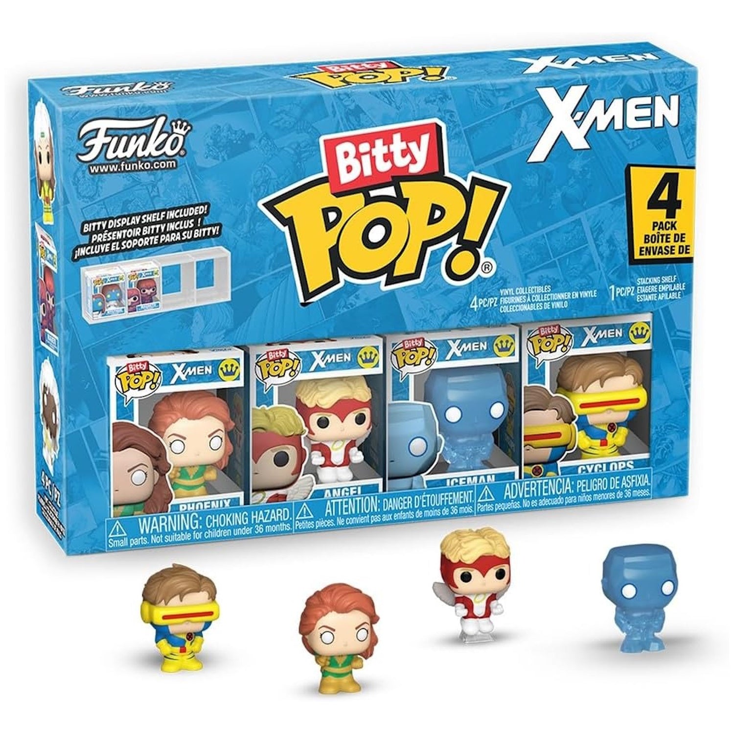 Funko Bitty Pop!: X-Men - Phoenix/Angel/Iceman/Random Figure 4 Pack Vinyl Bitty Figures Toys & Games Funko