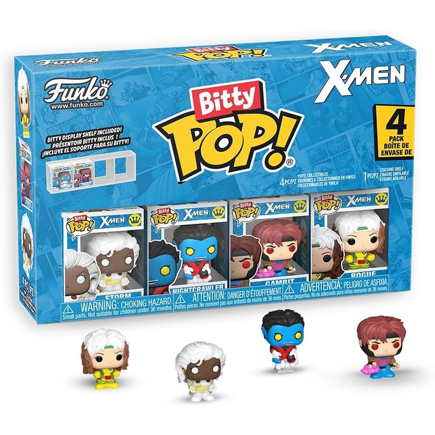 Funko Bitty Pop!: X-Men - Rogue/Nightcrawler/Gambit/Random Figure 4 Pack Vinyl Bitty Figures Toys & Games Funko