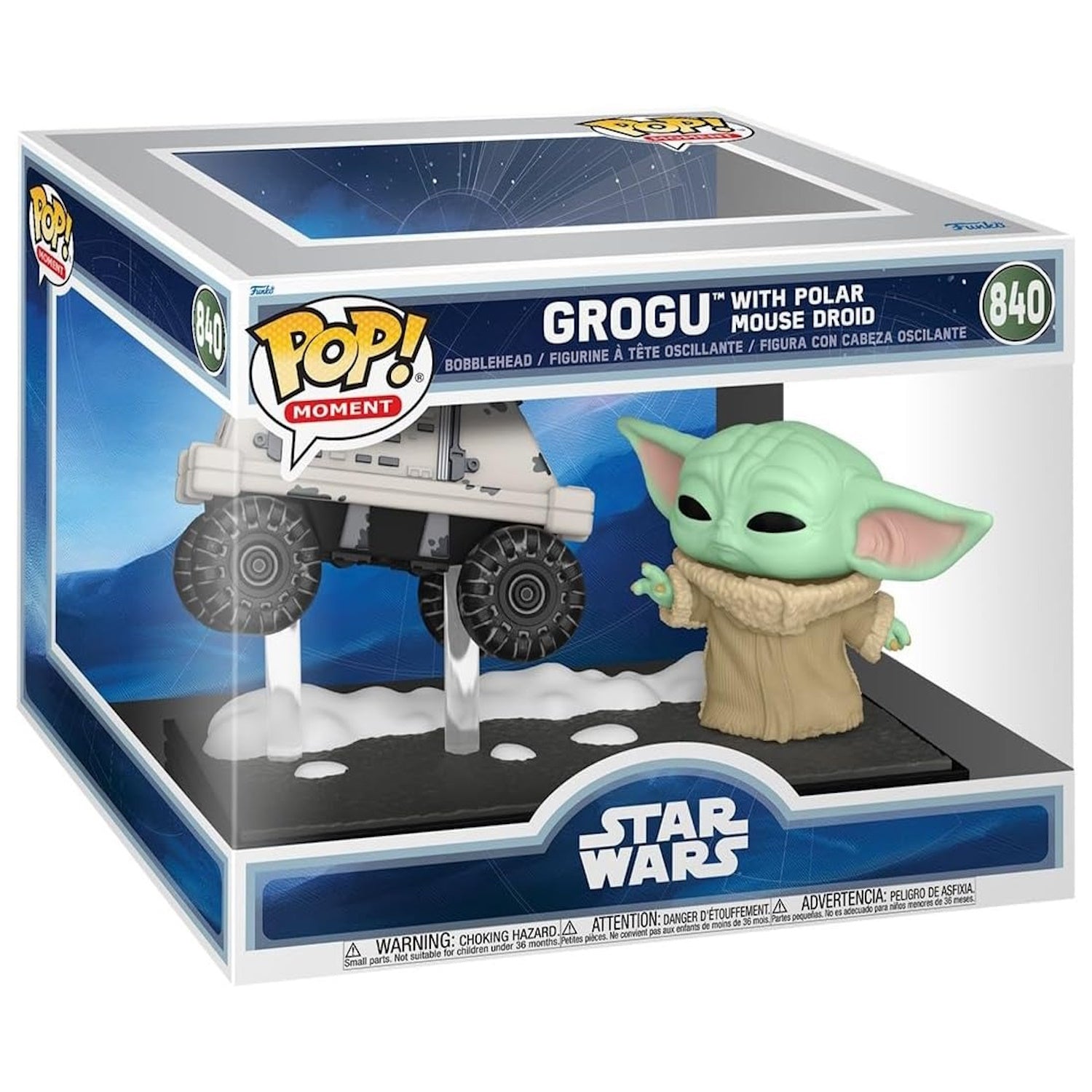 Funko Pop! Moment: Star Wars the Mandalorian and Grogu - Grogu with Polar Mouse Droid Bobblehead #840 Toys & Games Funko