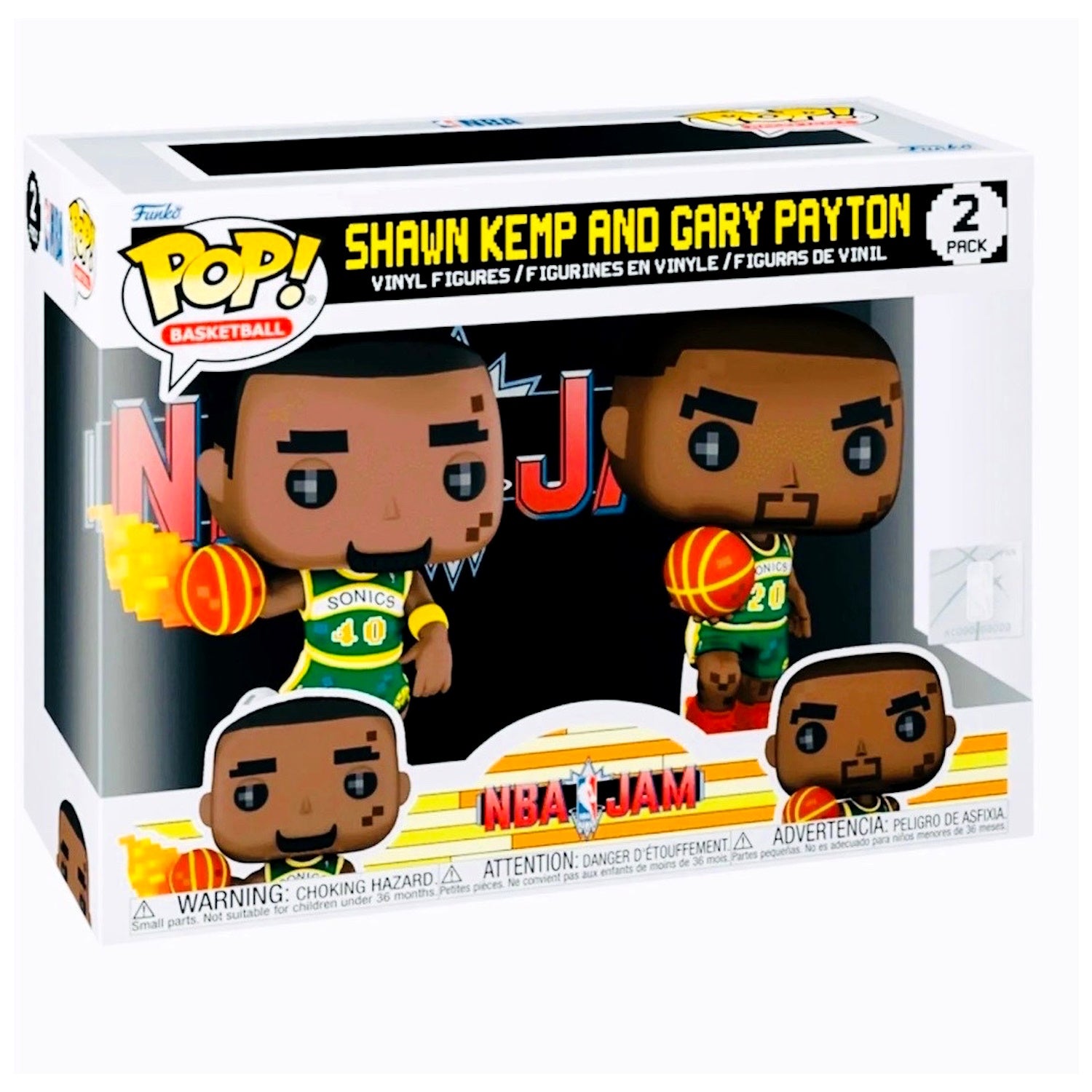 Funko Pop! NBA Jam: Sonics - Shawn Kemp and Gary Payton 2 Pack Vinyl Figure Toys & Games Funko