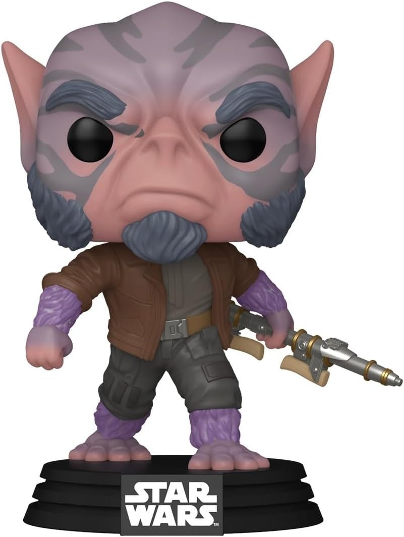 Funko Pop!: Star Wars the Mandalorian & Grogu - Zeb Orrelios with Bo-Rife Bobblehead Vinyl Figure #822 Toys & Games Funko