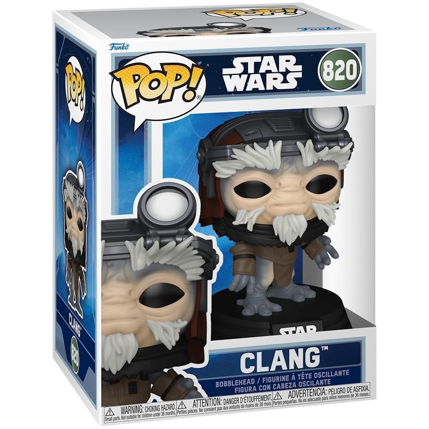 Funko Pop!: Star Wars the Mandalorian and Grogu - Clang with Head Set Bobblehead #820 Toys & Games Funko