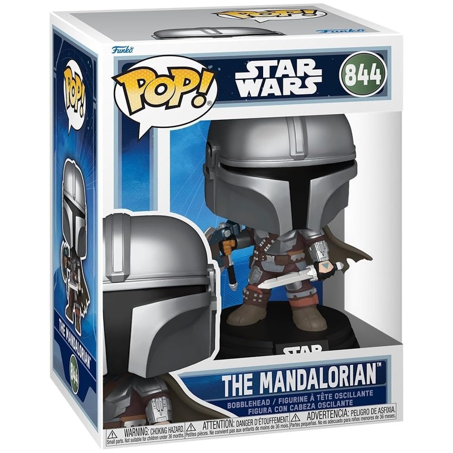 Funko Pop!: Star Wars the Mandalorian and Grogu - The Mandalorian Dual Wield Bobblehead #844 Toys & Games Funko