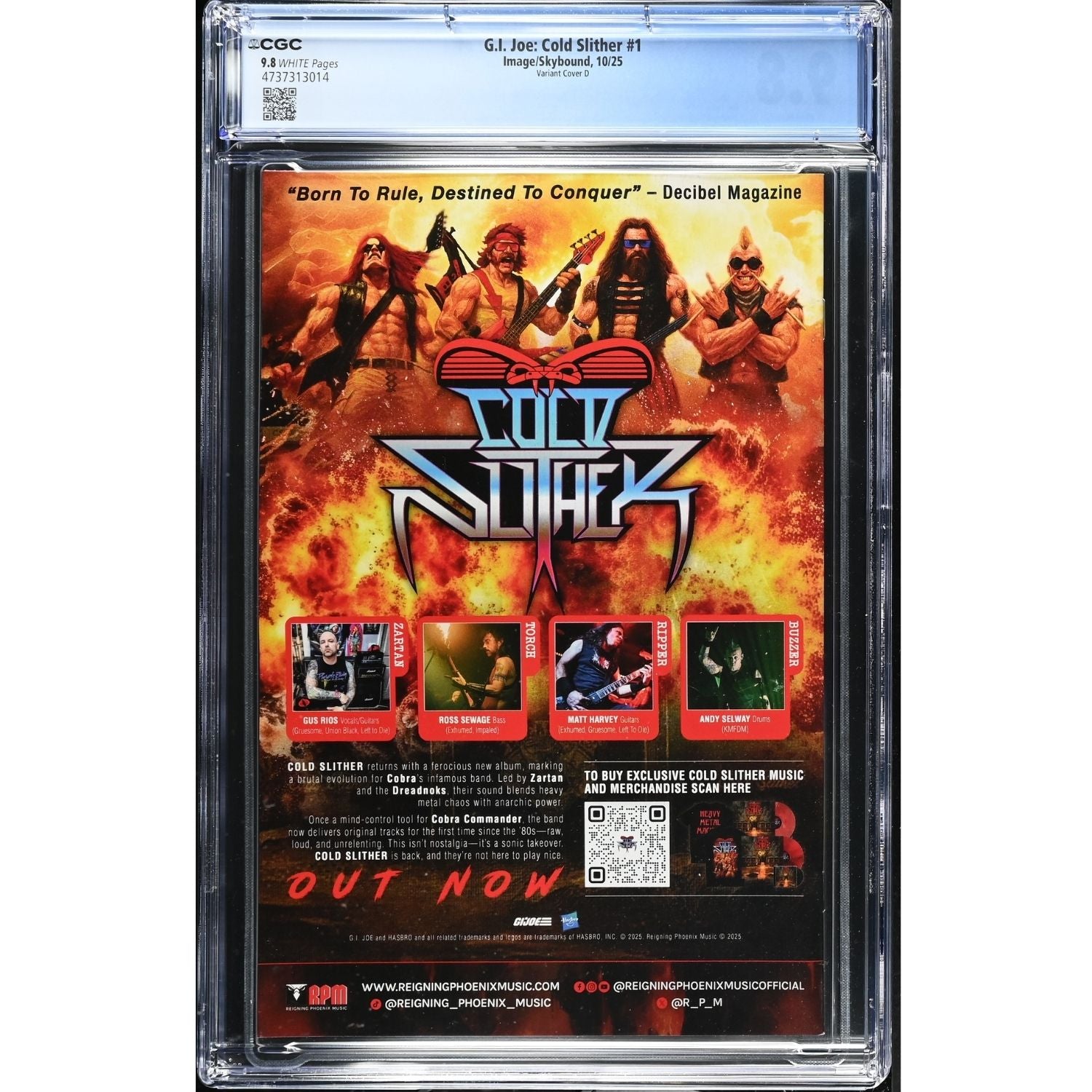 GI Joe Cold Slither: #1 [Steve Beach CGC 9.8 CVR D - 1:25] 2025 Comics Image Comics