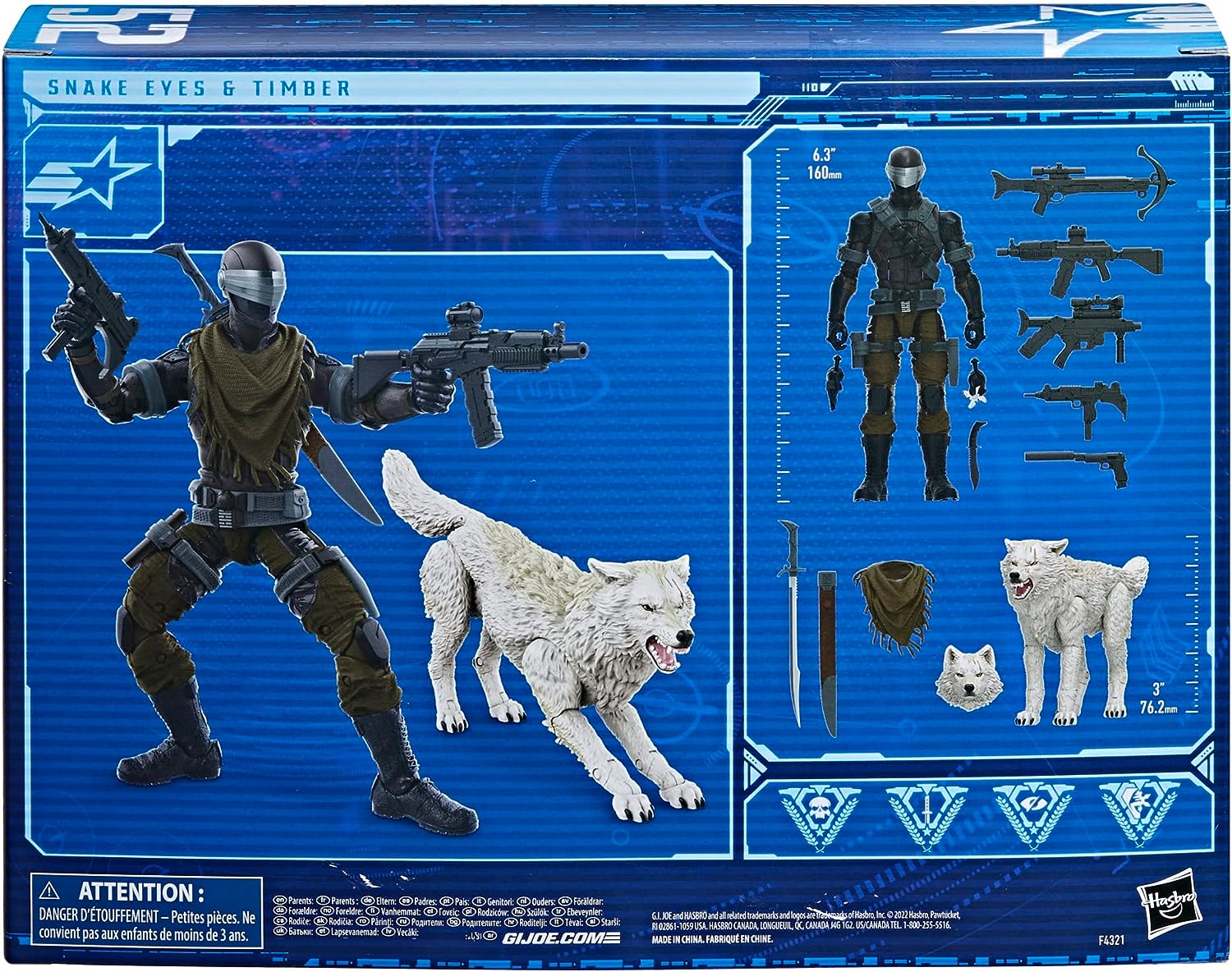 G.I. Joe Classified: Snakes Eyes & Timber - 6" Action Figure Toys & Games Hasbro