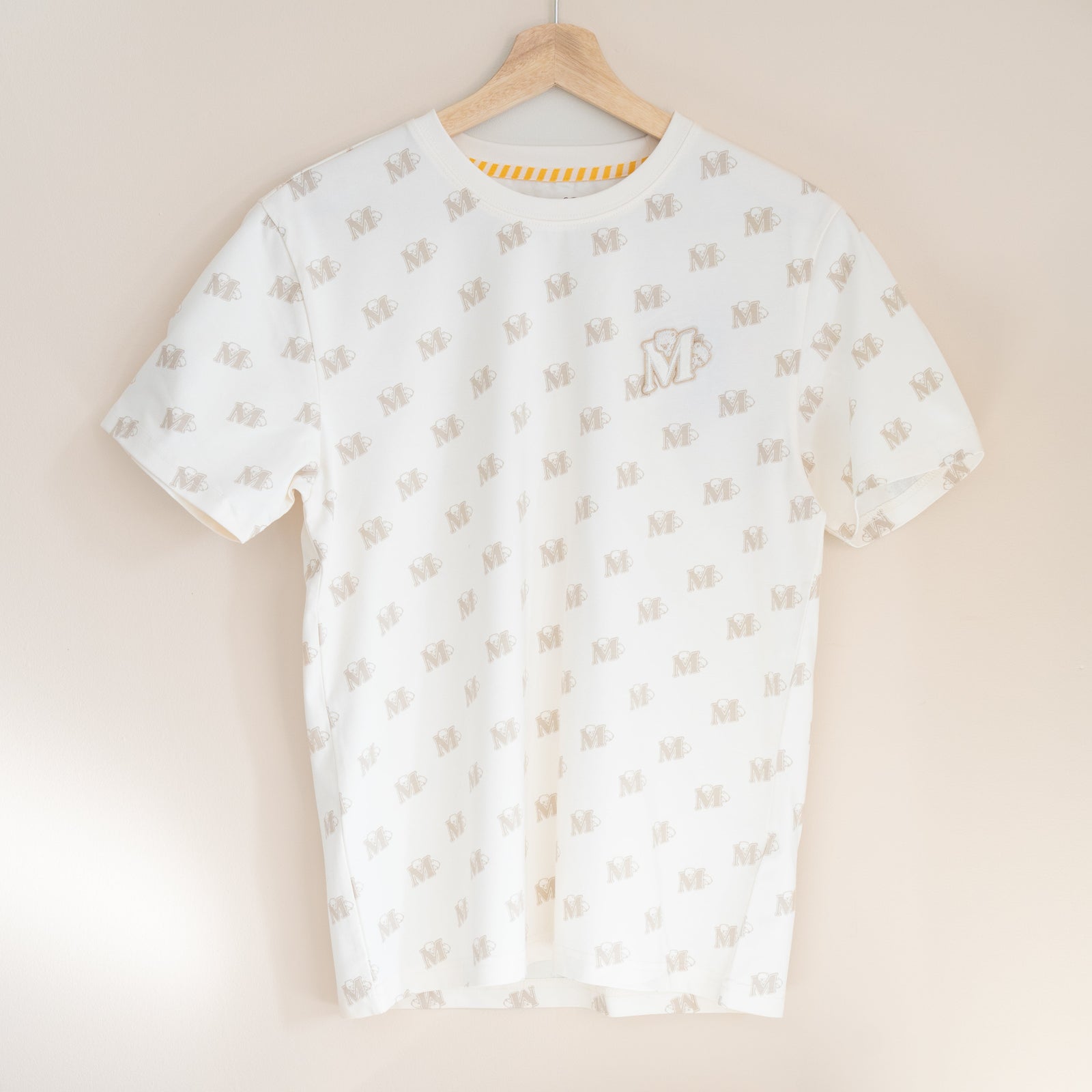 Milk Mocha Bear: Giordano X Milk Mocha Bear: Monogram (Beige) T-Shirts Milk Mocha Bear