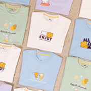 Milk Mocha Bear: Giordano x Milk Mocha Bear: Enjoy Every Moment T-Shirts Milk Mocha Bear
